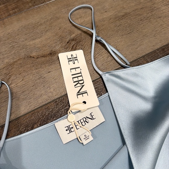 Eterne Mint Satin V-Neck Camisole - Picture 3 of 5